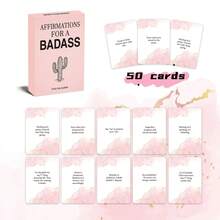AFFIRMATIONS FOR A --A Set Of Positive Quotes Designed Specifically For Card Games - Daily Inspirational And Inspirational Cards For Women - Available In Two Styles: Pink Box And Black Box. The Pink Box Contains 50 Cards, While The Black Box Contains 53 Cards - Multicolor - View 8