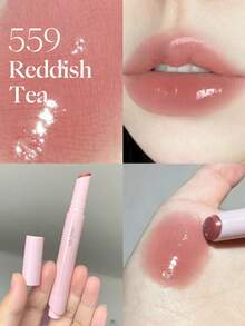 Son môi JOOCYEE Lasting Glossy Rouge Flowing Into Spring, Luminous Lips Limited Edition, màu nude dưỡng ẩm như gương, lâu trôi, dễ thoa, không gây khô môi, không lem, tạo vẻ ngoài trang điểm thời trang cho phái nữ. - 559 Trà đỏ - Xem 3