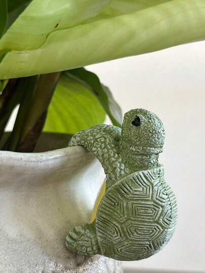 1pc Ocean Animal Turtle Resin Sculpture Decoration For Garden, Yard Or Pot Hanging Ornament, Room Decor, Handcraft, Resin Statue, Decorative Vase, Garden & Tabletop Accent, Bookshelf
