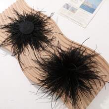 1pc Handmade Firework Feather Flower Brooch, Colorful Accessory For Women's Hats, Clothing, Wedding, Party - Feather Flower - View 3