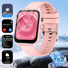 Smartwatch para niños y adolescentes, pantalla táctil completa de 1.83 pulgadas, notificación de mensajes, escuchar música, llamar a amigos, rastrear pasos. Larga duración de la batería, dispositivo portátil simple HD, regalo ideal - Ver 1