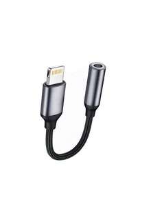 1/2/3 piezas Cable convertidor de audio trenzado, Adaptador de auriculares de 3.5 mm, Cable convertidor de enchufe y reproducción auxiliar compatible con iPhone 14 Pro Max/14 Pro/14 Plus/14/13/12/11/XS/XR/8/7/6/ Series Conector de audio estéreo tipo Lightning - Negro - Ver 10