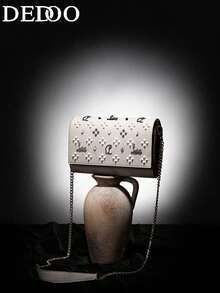Dedoo Luxury Customized Letter Small Chain Crossbody Bag - White - White - View 3