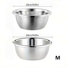 LAISONWARE 2 Packs Heavy-Gauge Stainless Steel Colander Set - Micro-Perforated Filter Bowls For Washing Vegetables, Fruits & Draining Pasta | Dishwasher & Rustproof | Spring Kitchen Organization Essential - Multicolor - View 14