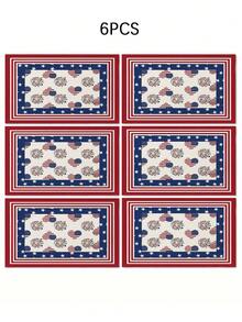 1/4/5/6/7pcs America250 Family Set, 250th Anniversary Of America Flag/Banner, America250 Decor, 1776-2026 Freedom 250 A250 Living Room/Dining Room/Kitchen Decoration Set, Linen-Like Material, Multiple Sizes Available, Fireplace Mantel Scarf, Placemats, Coasters, Home Decor - Multicolor - View 21