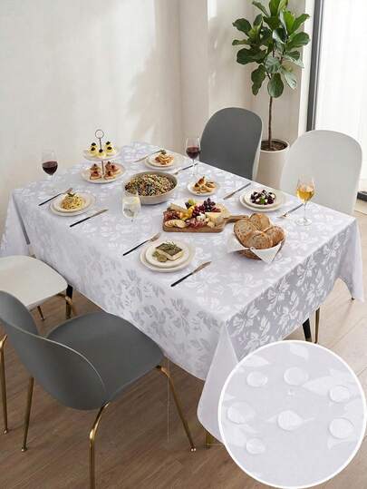 1 chiếc khăn trải bàn Jacquard chống thấm nước, chống bắn tóe, hình chữ nhật, chất liệu polyester, họa tiết hoa, có thể giặt được, thích hợp cho bữa ăn hàng ngày, các ngày lễ, đám cưới, Lễ Tạ ơn, sinh nhật hoặc các sự kiện trang trọng.