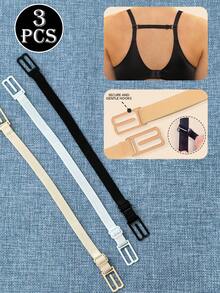 3pcs Bra Strap Non-Slip Clips, Adjustable Bra Strap Holder Accessories - Multicolor - View 2