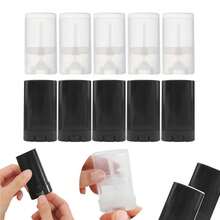 5pcs 15g Oval Empty Plastic Stick Tubes, Straight-Down Style, DIY Lipstick And Solid Balm Containers, Refillable Dispensing Tubes, Suitable For Concealer, Herbal Balm, Solid Wax - Multicolor - View 3