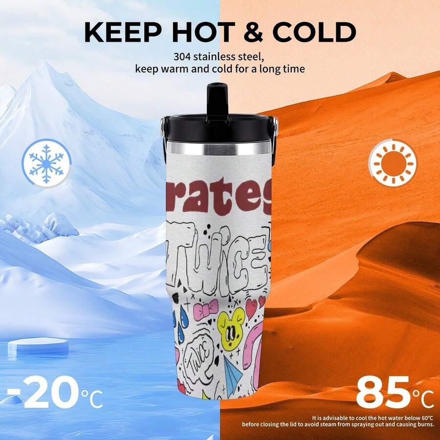 30oz  Strategy Stanley Style Tumbler Wrapped Graffiti SGRHO Mug - 白色 - 查看 1