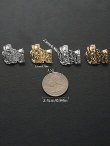 10pcs/Set Asymmetrical Textured Vintage Chic High-End Metal Buttons, For Sweaters, Coats, Suits, Uniforms, Cardigans, Jackets, DIY, Holiday Scenes, Shoes, Hats, Gift Boxes, Sewing Accessories - Multicolor - View 6