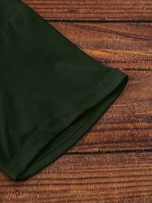Camiseta de manga corta con estampado de lazo, de corte holgado, para primavera/verano, de uso casual-Vintage Street Style Unisex Loose Cotton Short Sleeve Crew Neck T-Shirt - Verde - Ver 6