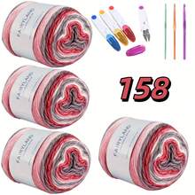 4pcs Colorful Thread+4pcs Scissor Crochet Set, Used For DIY Knitting And Crochet Sweater Scarves, Halloween Decorations, Crochet Supplies, Halloween Decorations, Gift Crochet Sets, Guest Wedding Handmade Gifts, Mother's Day Teacher's Day Gifts - A49 - 查看 20