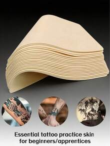 10/5pcs Microblading Practice Skin, Silicone Tattoo Skin For Eyebrow Microblading/Tattoo/Makeup Practice, Soft Silicone Permanent Makeup Learning Skin Without Ink - Apricot - View 8