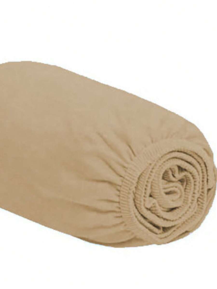 Single Fitted Sheet With Elastic All Around, Micropercal Flex 400 Thread Count, Soft Touch, Single, Double, Queen, King - 米色 - 查看 1