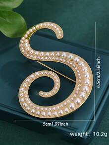 1pc Fashionable Creative Pearl A-Z English Letter Gold Brooch, Versatile Minimalist Accessory Pin For Men And Women - Gold - View 37