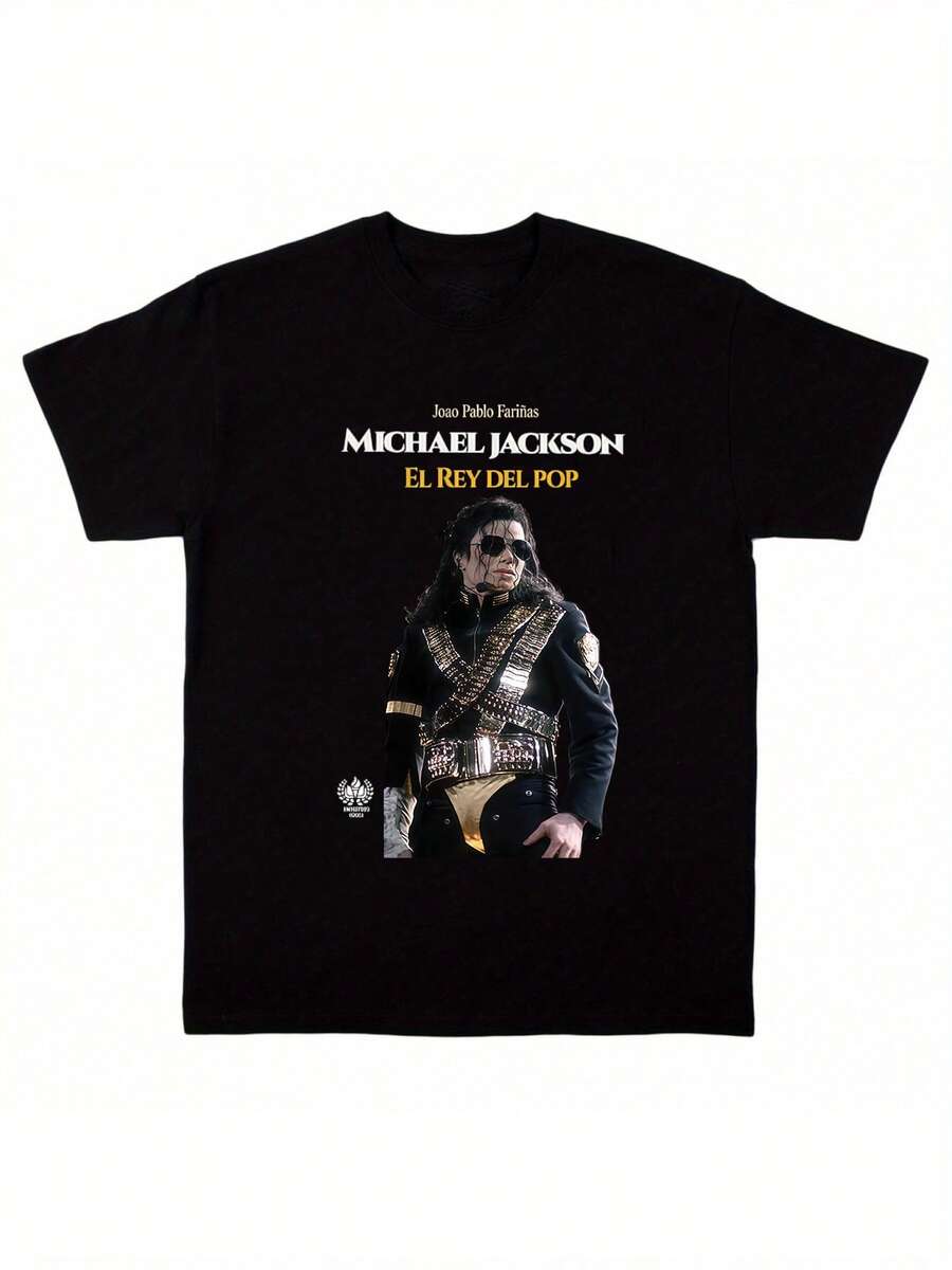 2026 Classic Michael Jacksons King Of Pop Rip Rap Style T Shirt Black Crew Slogan Bodybuilding Top Boyfriend Style Casual Wear Suitable For AllSeasons Graphic Tee Men Playera De Hombre T-Shirts For Men,Jackson Glove Graphic T-Shirt,Men's And Women's Sports Leisure Tee,Y2k Summer  Vacation Clothes, T Shirts For Men's And Women's Graphic Tee Lightweight Breathable 100%Cotton T Shirt -  Regular Fit Round Neck Casual Casual Attire - , Casual Shortsleeved Round Neck Summer Tops, Mediumstretch Fabric, Comfortable Fit For All Seasons, Tshirt With Unique Pattern , Relaxed Fit, Free Shipping - 黑色18 - 查看 1