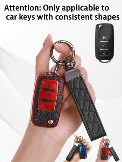 Vỏ bảo vệ chìa khóa xe hơi giả da, phối màu đen & đỏ, đen & xanh dương thể hiện phong cách doanh nhân cao cấp. Móc chìa khóa xe hơi kèm tua vít, chống trầy xước, chống rơi, siêu mỏng 0.1mm và siêu êm. Thiết kế gập 3 nút, vừa khít, chống rơi, chống mài mòn, thiết kế nhỏ gọn, bảo vệ tín hiệu 360°, lớp phủ chống bám vân tay giúp giữ vẻ ngoài như mới. [Vui lòng kiểm tra trang chi tiết để biết các mẫu xe tương thích].
