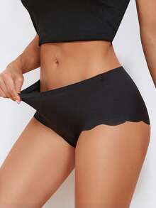FINETOO 3pcs Women High Waist Non-Slip Ruffle Edge Full Coverage Briefs, Size XS-XXL - Brown - View 3