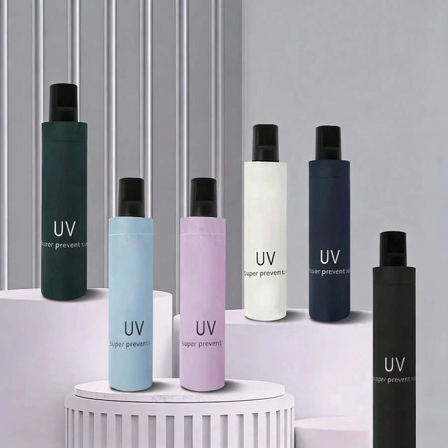 手动三折伞，防紫外线，防晒，遮阳伞，防雨伞 - 彩色 - 查看 1