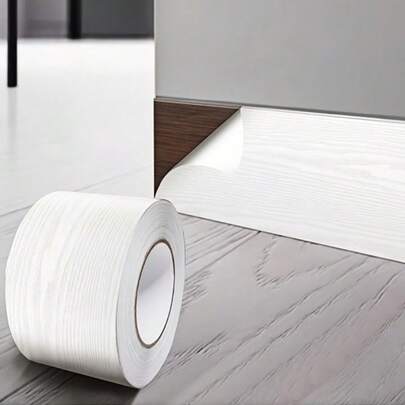 1 rulle självhäftande väggkantlist med träådring, flexibel och hållbar kanttejp med trämönster, vattentät dekorativ tejp för möbelkanter, lämplig för kontorsmöbler