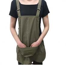 Multi-Pocket Functional Work Apron With Front & Back Pockets, Universal Unisex Catering & Kitchen Apron, Heavy-Duty Stain-Resistant Canvas Apron With Adjustable Neck Strap, Ideal For Outdoor Hairdressing, Coffee Shops, Barbecue Stalls, Restaurants, Food Service Industries, Home Cooking, Baking, Grilling & Daily Household Use, Durable Protective Workwear For Men & Women, Perfect Gift & Essential Tool For Holiday Home Baking, Grilling, Culinary Activities & Craft Work - 橄欖綠 - 查看 7