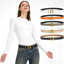 1pc Women's Minimalist Versatile Skinny Belt, Suitable For Dresses, Shirts, Suits, Pants, Slim Design - Multicolor - View 12