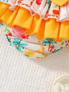 3pcs/Set Baby/Baby GirlCasual Cute Plaid Print Camisole, Tube Top And Panties Set With Hat - Multicolor - View 4