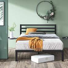 ZINUS MIA Base de Cama Individual con Cabecera de Acero de Metal Color Negro y Listones de Madera Muy Resistente con Estilo Moderno Garantía de 5 Años - Con cabecero - Ver 2