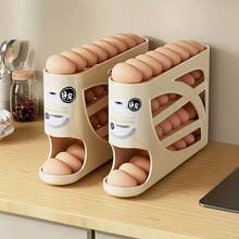 1PC Automatic Egg-Filling Refrigerator Rack. Automatically Slides Down. Saves Effort And Space. Large-Capacity Stackable Egg Storage Organizer. Makes Storing Eggs Easier. Significantly Increases Kitchen Space. Kitchen Refrigerator Egg Freshness Storage Box. A Great Helper For The Home - (Chứa 30 quả trứng) Lòng trắng - Xem 4