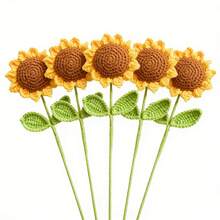1pc/3pcs/5pcs Artificial Crochet Sunflower, Rose, Tulip, Lily Flower, Fake Flowers, Lifelike Flowers, Desktop Decor, Wall Decor, Suitable For Birthday Gift, Anniversary Gift, Mother's Day Gift, Christmas Gift, Event & Home Decor, Valentine's Day Gift - Multicolor - View 48