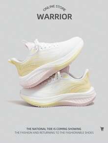 WARRIOR 1 Pair Sporty Breathable Color Block Sneakers, Versatile For Spring - White Powder - View 2