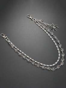 1pc Gothic Spider Chain, Punk Hip Hop Pants Chain, Multifunctional Daily Wear Accessory For Men And Women - Silver - View 3