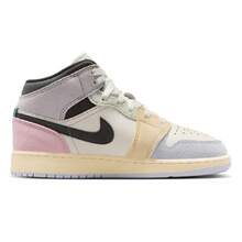 Big Kid's Jordan 1 Mid SE Sail/Ice Jade-Anthracite (IB7053 100) - 白色 - 查看 3