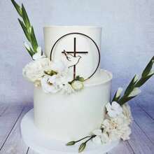 1pc/3pcs Gold Mirror Acrylic Cross Dove IHS Baptism Cake Toppers,For Baptism Communion Theme Party DIY Cake Dessert Decoration Supplies - Multicolor - View 6