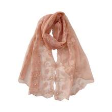 Lace Silk Scarf, Artistic Style Long Ribbon, New Spring/Summer Thin Neck Scarf, Shawl For Outer Wear - Hồng - Xem 5