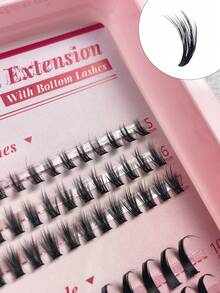 Hinarin 235 sợi mi giả dạng chùm 13 hàng, dày và mềm mại, kiểu hoạt hình, mi giả dạng chùm tự nhiên, mi giả dạng chùm mỏng manh, mi hoạt hình tinh tế, độ cong C/D, lông chồn 120D, từng sợi riêng lẻ, bộ đầy đủ để tự nối mi tại nhà. - D - Xem 3