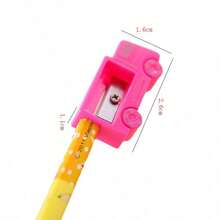 15pcs Random Color Cartoon Creative Animal Shaped Pencil Sharpener, Plastic Single Hole School Supplies - A - View 2
