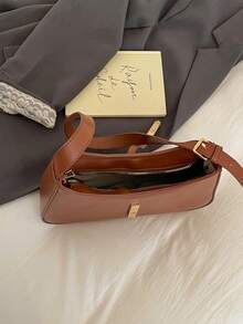 Modern Underarm Bag, European And American Niche Hand-Held Bag, Retro Versatile Shoulder Bag, White Collar Commuter Bag - Coffee Brown - View 9