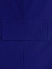 大码女士优雅连衣裙套装，长款外套套装，春夏秋季复古时尚两件套 + 蓝白瓷器印花连衣裙 - 寶藍色 - 查看 6