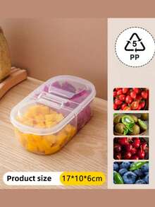 1 Stück/2 Stücke doppellagige karierte Lebensmittelaufbewahrungsbox, Bento-Box, Obstbehälter, minimalistischer transparenter Aufbewahrungsorganizer geeignet für Küche, Sommerstrand, Lebensmittel, Camping, Organisation, Raumdekoration, Küchenutensilien, hochwertige Outdoor-Campingausrüstung - Verschiedenfarbig - Übersicht 5