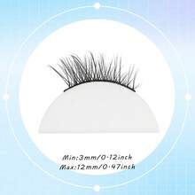 10 Pairs Cat Eye, Lengthening, Natural Effect, Lightweight Faux Mink, Fluffy Soft, Natural Makeup, Strip Eyelashes, Bionic Lashes, 3-12mm - Black - View 7