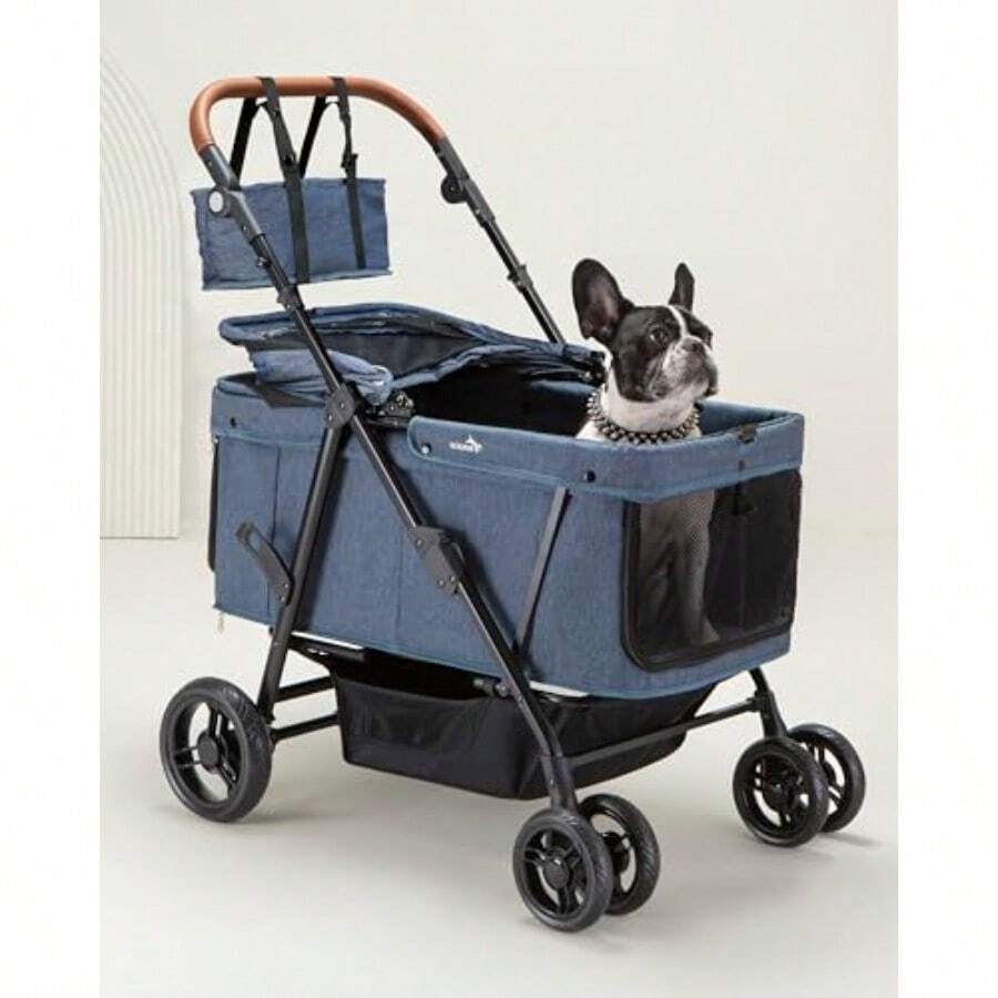 Dog Stroller for Large and Medium Dogs 20 132 lbs Pet Stroller for 2 Small Dogs Extra Large Heavy Duty Foldable and Ventilated - Azul - Ver 1