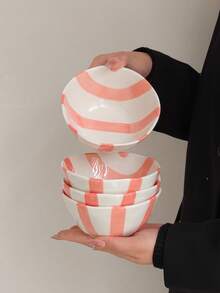 2 chiếc bát sứ cá nhân đẹp mắt, kiểu dáng Ins, dùng để đựng cơm, sữa chua hoặc tráng miệng. - Nhiều màu - Xem 1