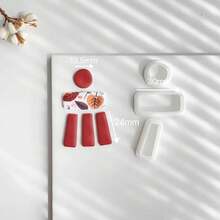DIY Polymer Clay Earring Mold Set, Basic Shapes, Suitable For Beginners, Handmade Jewelry, Brooches And Pendants - High Precision Cutting Tools, Create Unique Accessories - White - View 7