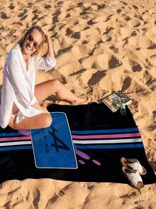 1pc Alpine F1 Team Beach Towel - Lightweight Quick-Dry Soft Polyester Blend With Vibrant Racing Stripes & Logo Design For Swimming, Camping, Bath - Modern Sporty Towel For Fans, Swimming Accessory | Absorbent Fabric - Multicolor - View 8