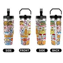 30oz  HAVE GOOD DAY Stanley Style Tumbler Wrapped Graffiti SGRHO Mug - 白色 - 查看 5