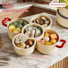 Prato de Frutas de Camada Dupla Criativo, Cesta de Drenagem, Adequado para Cozinha, Sala de Estar, Mesa de Centro, Frutas, Lanches, Doces, Nozes, Prato de Preparo de Vegetais, Prato de Acompanhamento de Fondue, Prato de Armazenamento Multicamadas, Bege/Rosa/Azul - Multicolorido - Visão 7