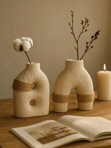 1pc/3pcs Set Textured Vase Set, Minimalist Arched Decor Design, Cream White Decorative Vase, Suitable For Home Decor, Living Room, Bedroom, Coffee Table Accents - Multiple Styles - View 10