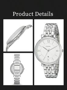 Fossil 女士石英不锈钢三针腕表，不锈钢表壳/玻璃表盘 ES3920/ES3844/ES4321/ES4275 - 白色 - 查看 5