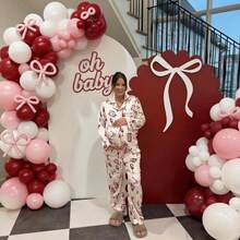 113pcs Pink & Red Balloon Arch Kit, Balloons & Bows Vintage Soda Theme Baby Shower, Cherry Blossom Theme Girl Birthday, Wedding, Valentine's Day, Baby Shower, Anniversary, Gender Reveal Party Decor - Multicolor - View 3